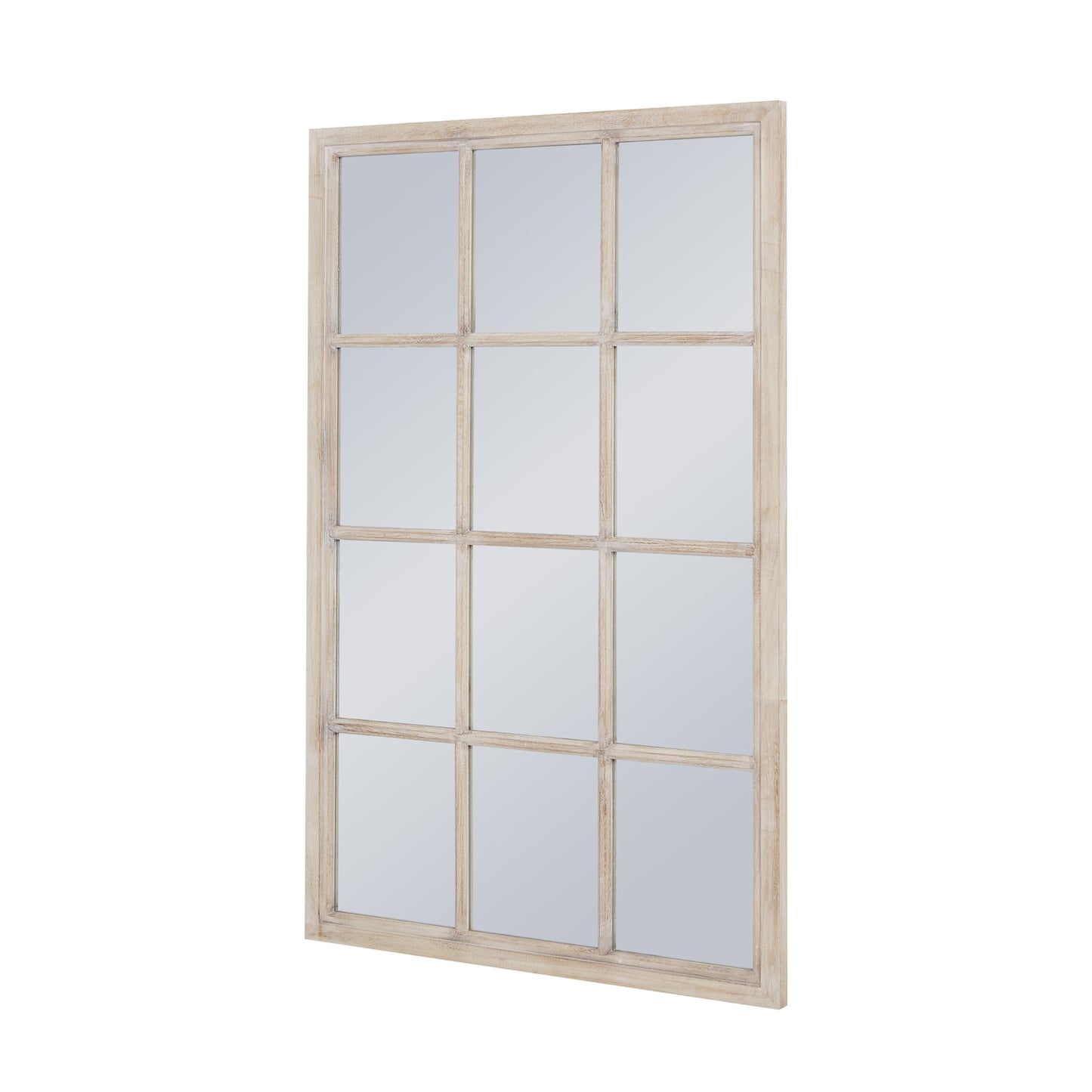 Washed Wood Window Mirror