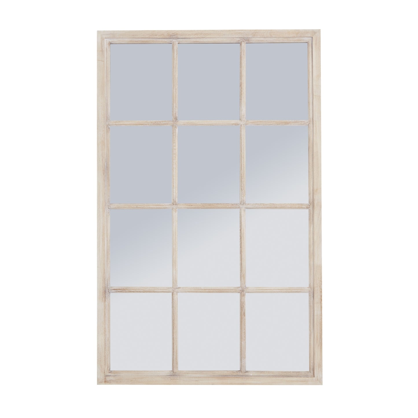 Washed Wood Window Mirror